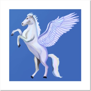 Magical Winged White Pegasus Horse Posters and Art